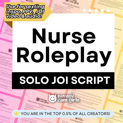 JOI Script for Onlyfans PPV Nurse Roleplay Fansly JOI Script for Solo