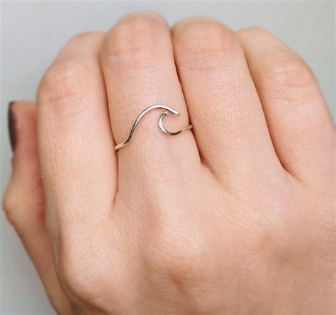 Sterling Silver Wave Ring Silver Wave Ring Wave Ring Wire - Etsy