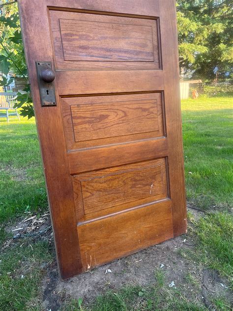 Antique Five Panel Wood Door Recessed Panel Door Reclaimed - Etsy