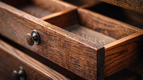 Detailed image of rustic wooden drawers showcasing textured wood grain ...