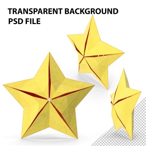 Premium PSD | Low Poly Star PNG