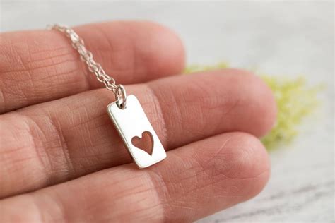 Silver Heart Necklace Birthstone Jewelry Anniversary | Etsy