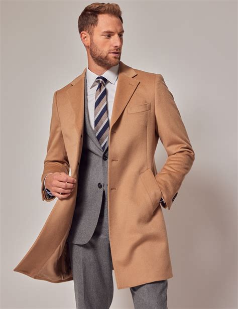 mens camel wool overcoat hawes curtis