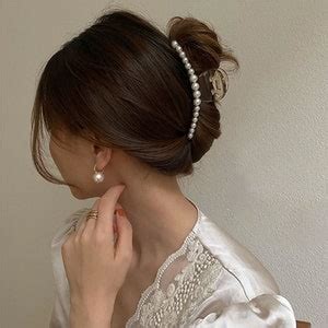 Pearl Hair Claw Clip, Beaded Hair Claw, Vintage Elegant Hair Clip ...