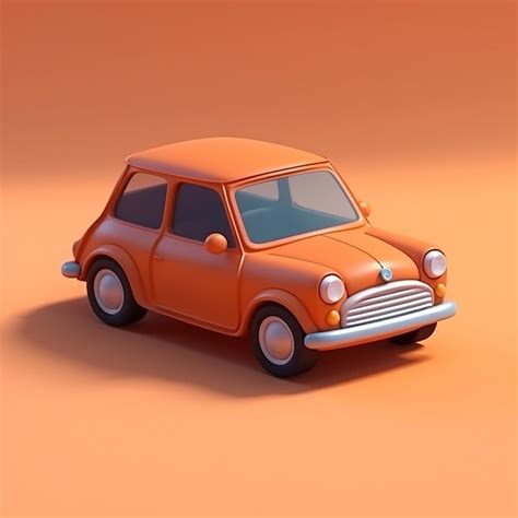 premium photo  small orange car   hood      company