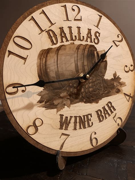 custom wine bar clock wooden wine clock wine barrel clock time
