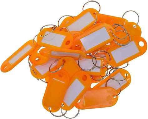 50x Solid Study Colored Waterproof Plastic Key Fob Luggage ID Tags