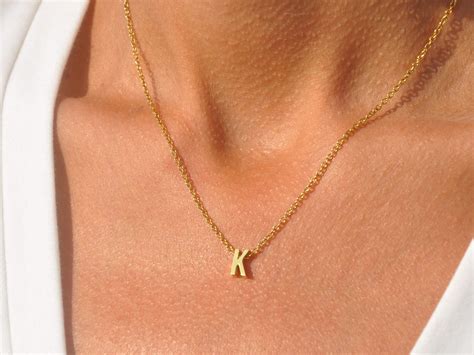 necklace initial  necklace letter  necklace simple etsy