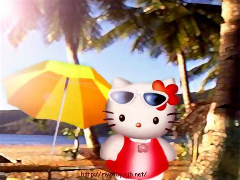 Hello Kitty Na Praia - Papel de Parede Hello Kitty Na praia Wallpaper para Download no Celular ...