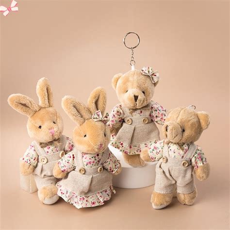 Móc Khóa Vải Lanh Hình Gấu Teddy / Thỏ Dễ Thương Dành Cho Cặp Đôi ...