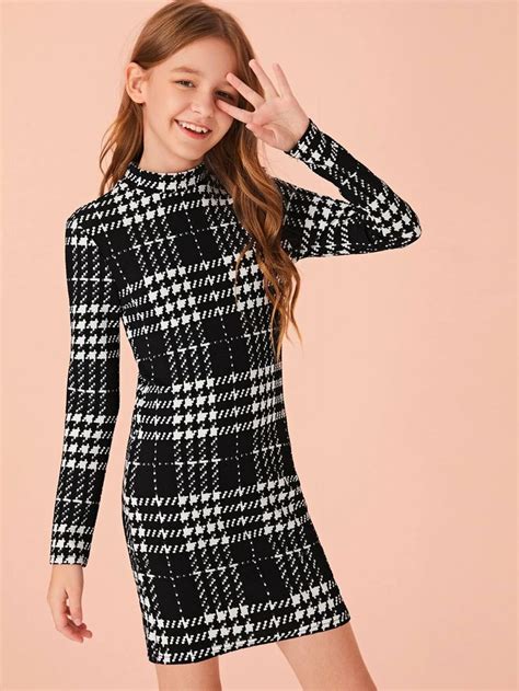 Girls Keyhole Back Plaid Dress | SHEIN | Girls fashion clothes, Teenage ...