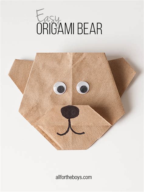 Easy Origami Bear + Disneynature's BEARS printables — All for the Boys