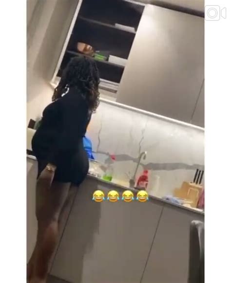 Heavily Pregnant Chioma Cooking For Davido In Skimpy Gown (Photos ...