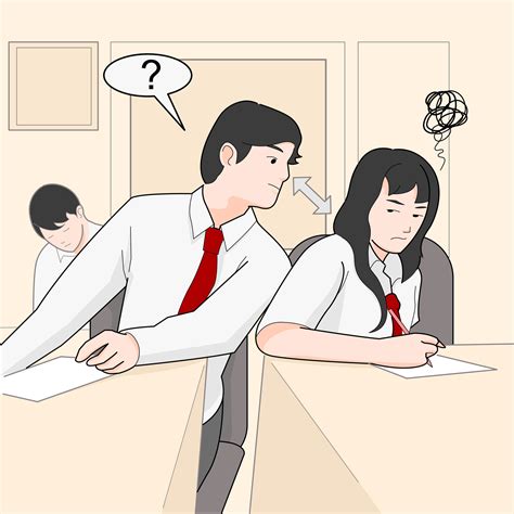 school classmate cheating answer on test exam 38236536 Vector Art at