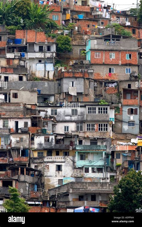 Hillside favela in Rio de Janeiro Brazil These slums are home to ...