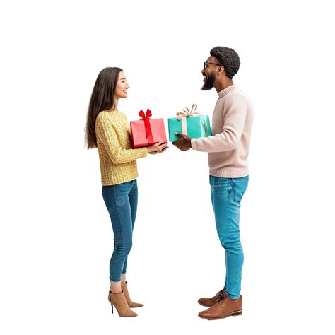 Feliz Pareja Intercambia Regalos PNG ,dibujos Pareja, Presente