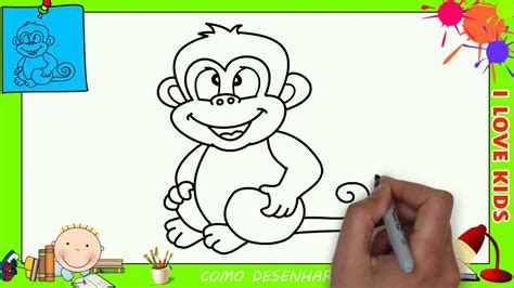 Como desenhar um macaco FACIL passo a passo para crianças e iniciantes ...