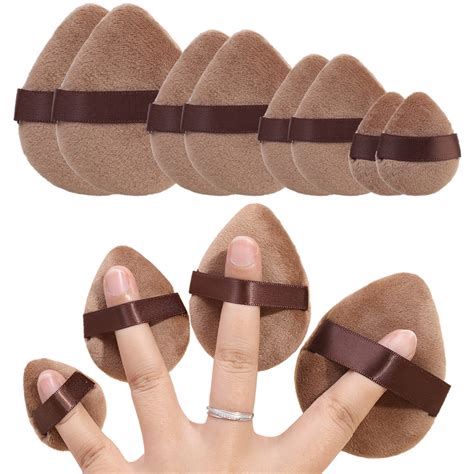 small finger puff highlights powder blusher puff crystal velvet brown