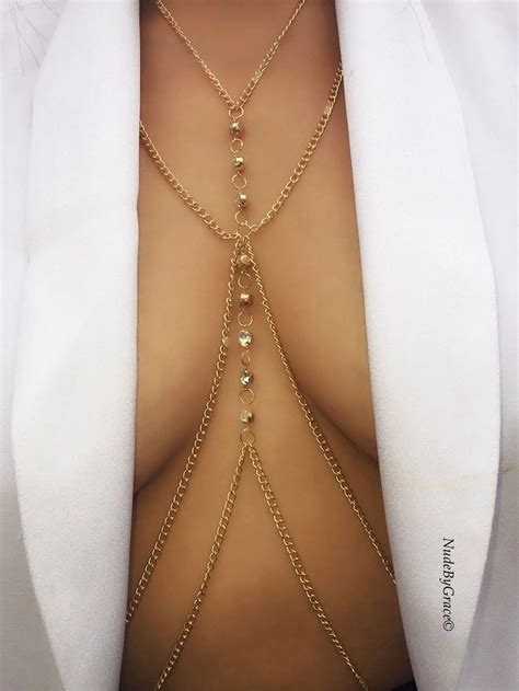 LAYERED CRYSTAL STRAND BODY CHAIN – NUDE BY GRACE