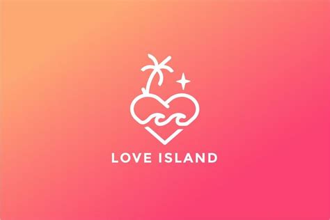 the love island logo is shown on a pink and orange background, with ...