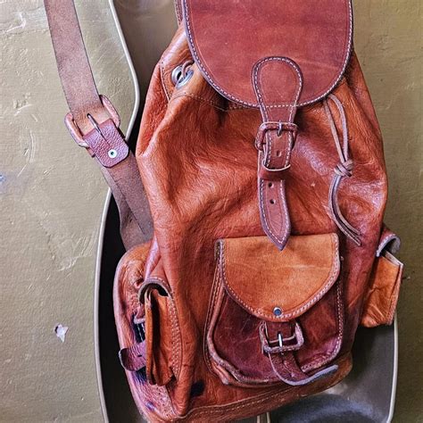 fabulous soft brown leather tuck sack bag unisex depop