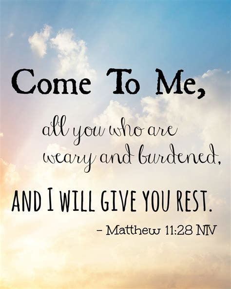 Matthew 11:28 NIV 8 x 10 Bible Verse & Quote Digital Print