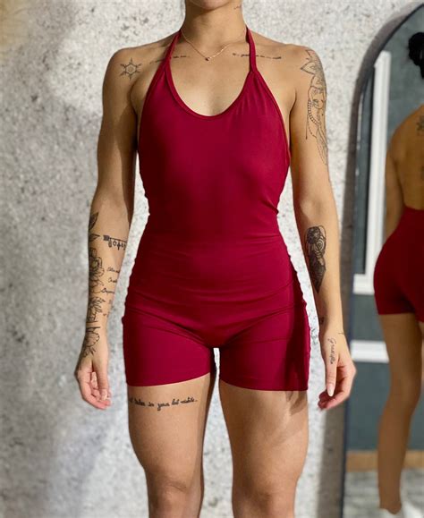 Macaquinho Frente Única Cherry – Selene Fitness