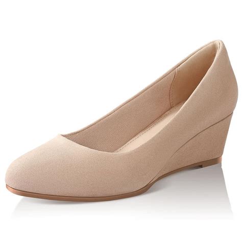 ankis elegant   heel closed toe wedge pumps  women