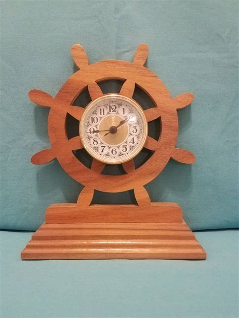 Ship Wheel Clock Hand Crafted From Walnut With a Scroll Saw - Etsy